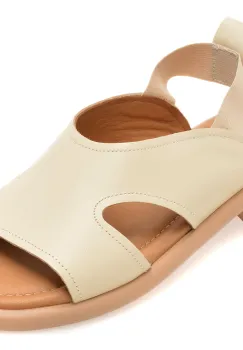 Sandale GOLD DEER bej, 22026, din piele naturala imagine