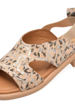Sandale GOLD DEER bej, 22026, din piele naturala imagine