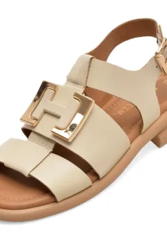 Sandale GOLD DEER bej, 22039, din piele naturala imagine
