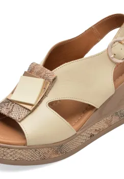 Sandale GOLD DEER bej, 22070, din piele naturala imagine