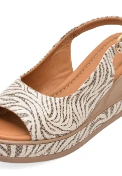Sandale GOLD DEER bej, 22072, din piele naturala imagine
