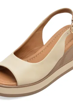 Sandale GOLD DEER bej, 22072, din piele naturala imagine