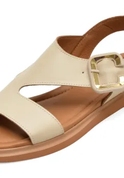 Sandale GOLD DEER bej, 22081, din piele naturala imagine