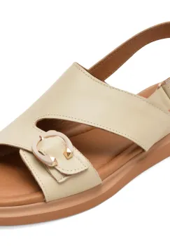 Sandale GOLD DEER bej, 22083, din piele naturala imagine