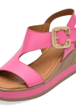 Sandale GOLD DEER fucsia, 22071, din piele naturala imagine