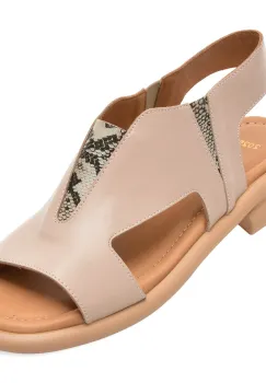 Sandale GOLD DEER gri, 22025, din piele naturala imagine