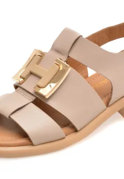 Sandale GOLD DEER gri, 22039, din piele naturala imagine