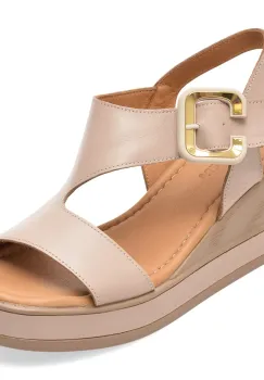 Sandale GOLD DEER gri, 22071, din piele naturala imagine