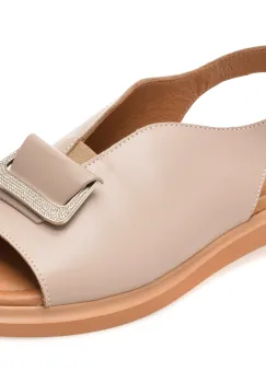 Sandale GOLD DEER gri, 22077, din piele naturala imagine