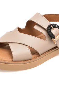 Sandale GOLD DEER gri, 22082, din piele naturala imagine