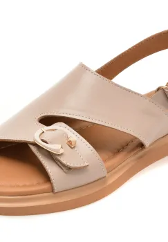 Sandale GOLD DEER gri, 22083, din piele naturala imagine