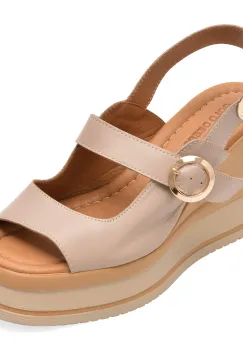 Sandale GOLD DEER gri, 22086, din piele naturala imagine