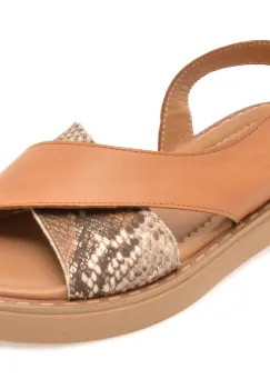 Sandale GOLD DEER maro, 22043, din piele naturala imagine
