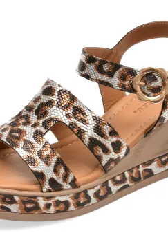 Sandale GOLD DEER maro, 22075, din piele naturala imagine