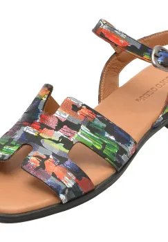 Sandale GOLD DEER multicolor, 001317S, din piele naturala imagine
