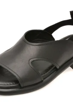 Sandale GOLD DEER negre, 22026, din piele naturala imagine