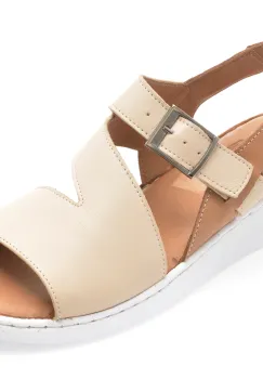 Sandale GOTSI bej, EV4017, din piele naturala imagine