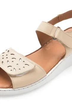 Sandale GOTSI bej, EV4022, din piele naturala imagine