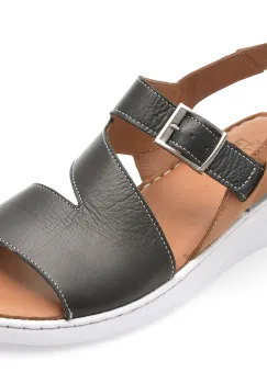 Sandale GOTSI negre, EV4017, din piele naturala imagine