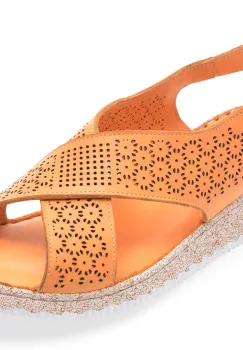 Sandale GOTSI portocalii, EV4003, din piele naturala imagine