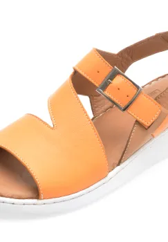 Sandale GOTSI portocalii, EV4017, din piele naturala imagine
