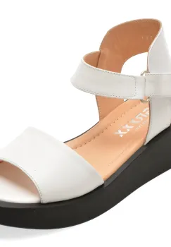 Sandale GRYXX albe, 1.36E+124, din piele naturala imagine