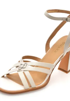 Sandale GRYXX albe, 4H329, din piele naturala imagine