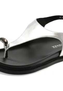 Sandale GRYXX argintii, 1186, din piele naturala imagine