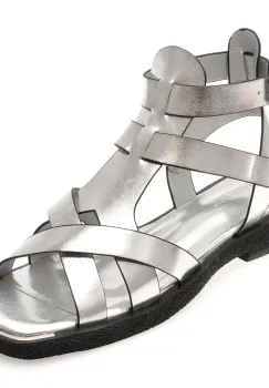 Sandale GRYXX argintii, 2898, din piele naturala imagine