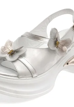 Sandale GRYXX argintii, 4352813, din piele naturala imagine