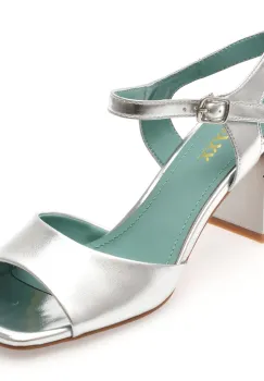 Sandale GRYXX argintii, A36, din piele naturala imagine