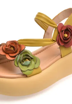 Sandale GRYXX galbene, 51656, din piele naturala imagine