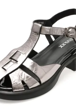 Sandale GRYXX gri, H821, din piele naturala lacuita imagine