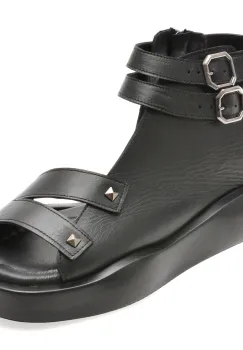 Sandale GRYXX negre, 2452947, din piele naturala imagine