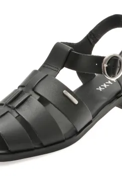 Sandale GRYXX negre, 336801, din piele naturala imagine