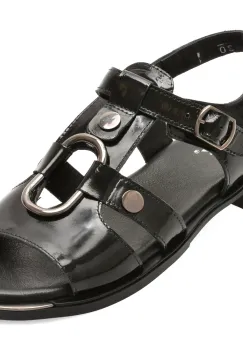 Sandale GRYXX negre, 3810101, din piele naturala lacuita imagine