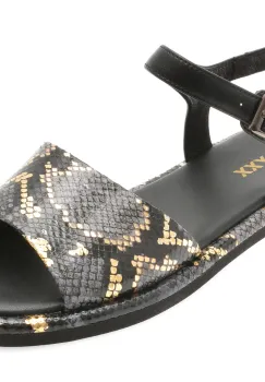 Sandale GRYXX negre, 4H524, din piele naturala imagine