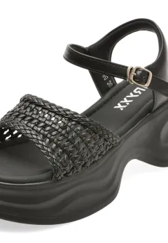 Sandale GRYXX negre, 550886, din piele ecologica imagine