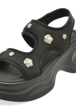 Sandale GRYXX negre, 550888, din material textil imagine