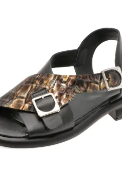 Sandale GRYXX negre, 6561055, din piele naturala imagine