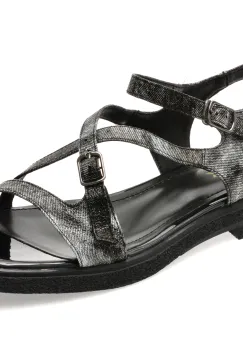 Sandale GRYXX negre, A129, din piele naturala imagine