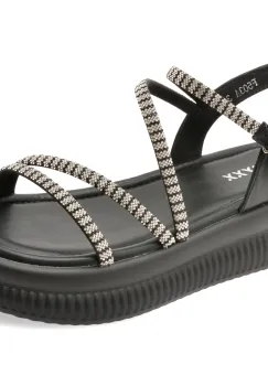 Sandale GRYXX negre, F503, din piele ecologica imagine