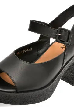 Sandale GRYXX negre, V989D12, din piele naturala imagine