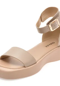 Sandale GRYXX nude, 18308, din piele naturala imagine