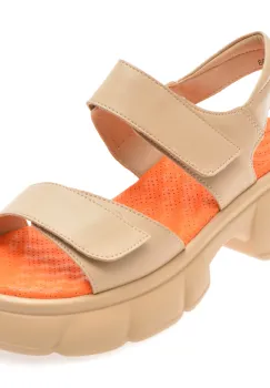 Sandale GRYXX nude, 66387, din piele naturala imagine