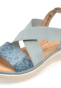 Sandale IMAGE albastre, 82908, din piele naturala imagine