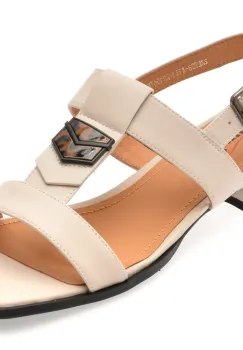 Sandale IMAGE albe, 22L928, din piele naturala imagine