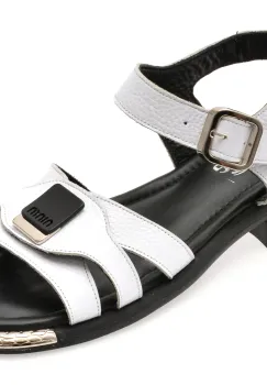 Sandale IMAGE albe, 562403, din piele naturala imagine