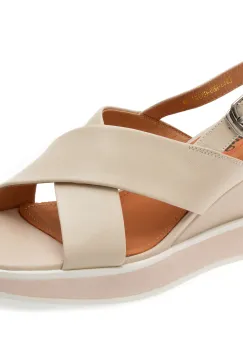 Sandale IMAGE albe, H65, din piele naturala imagine