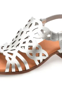 Sandale IMAGE argintii, EVEREST, din piele naturala imagine